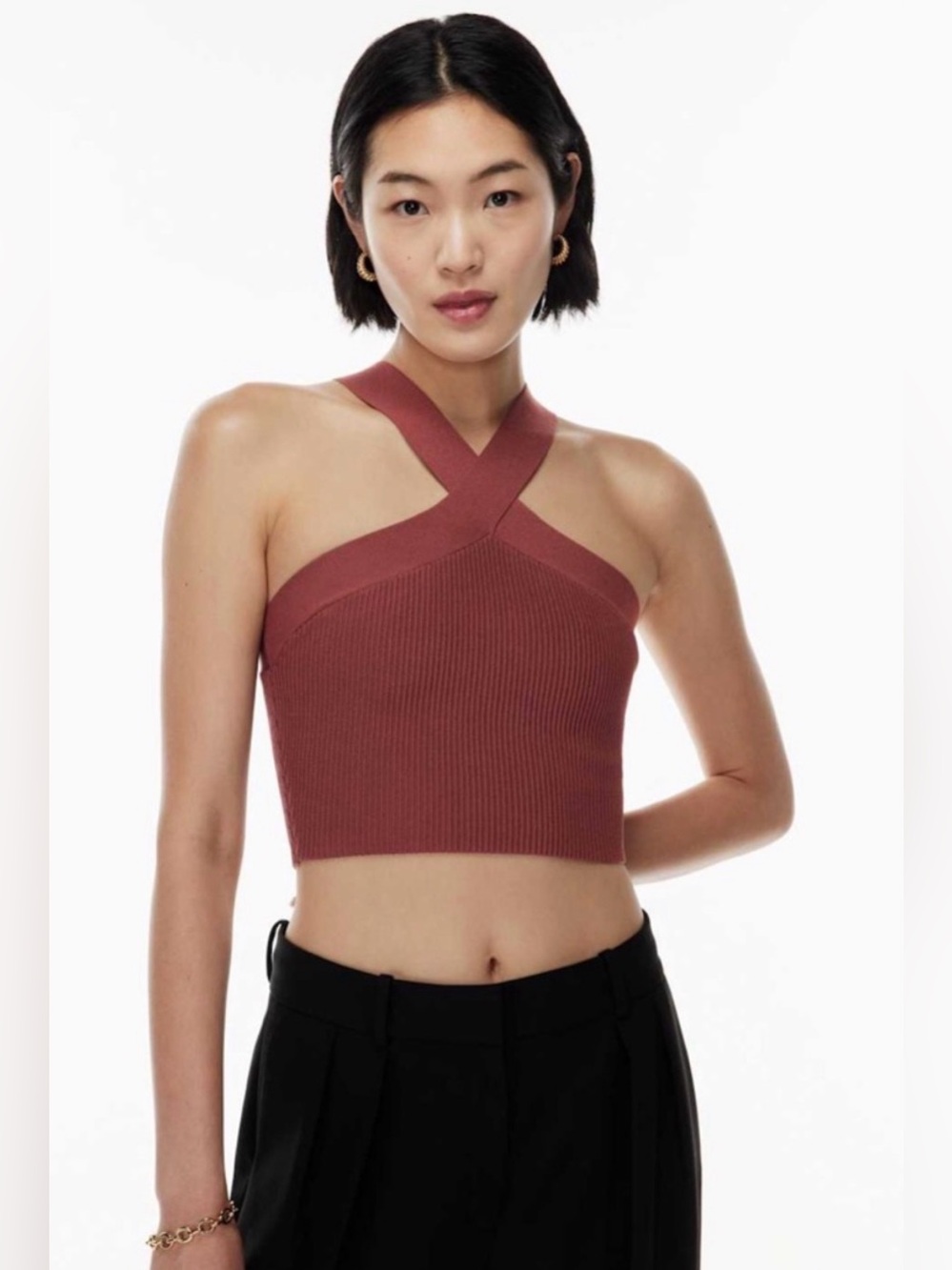 Aritzia Ribbed Crop Top - Picture 2 of 4